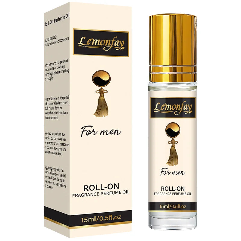 Lemonfay For Men Roll-On Fragrance Perfume Oil Long Lasting Scent Portable 15ml/0.5fl.oz for Dating Daily Use