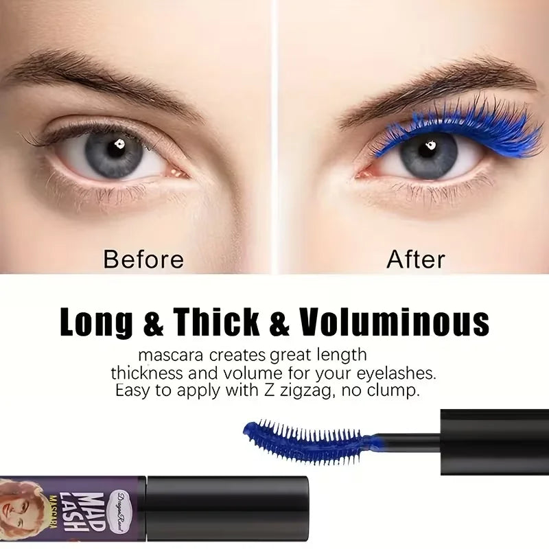 Colorful Slender Mascara Waterproof Fast Drying Curling Eyelashes Multicolor Lashes Makeup Long Lasting Blue Green Cosmetic
