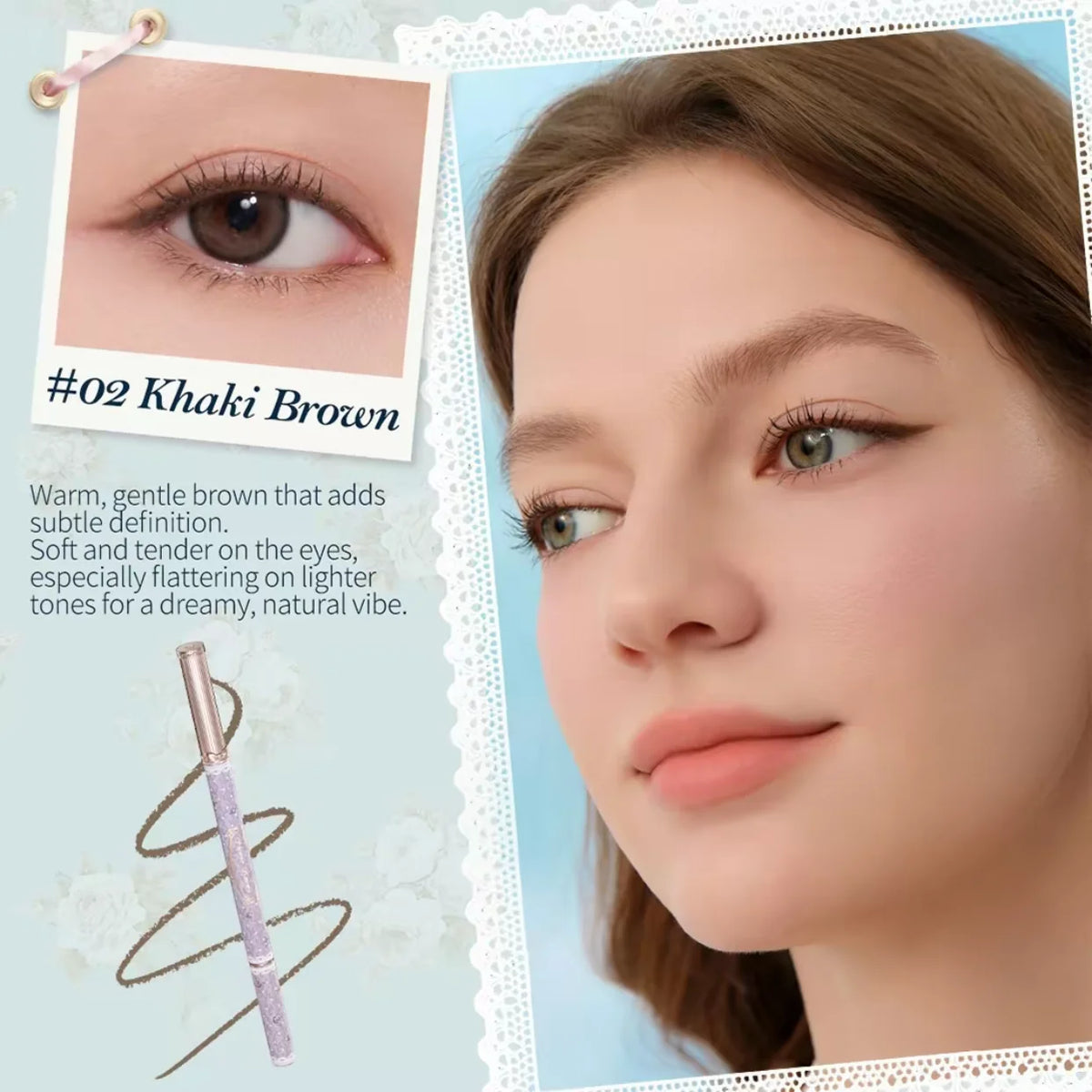Flower Knows Bunny Garden Smooth Long-Lasting Waterproof Gel Eyeliner Pencil - Smudge-Proof Natural Daily Makeup for Eyes