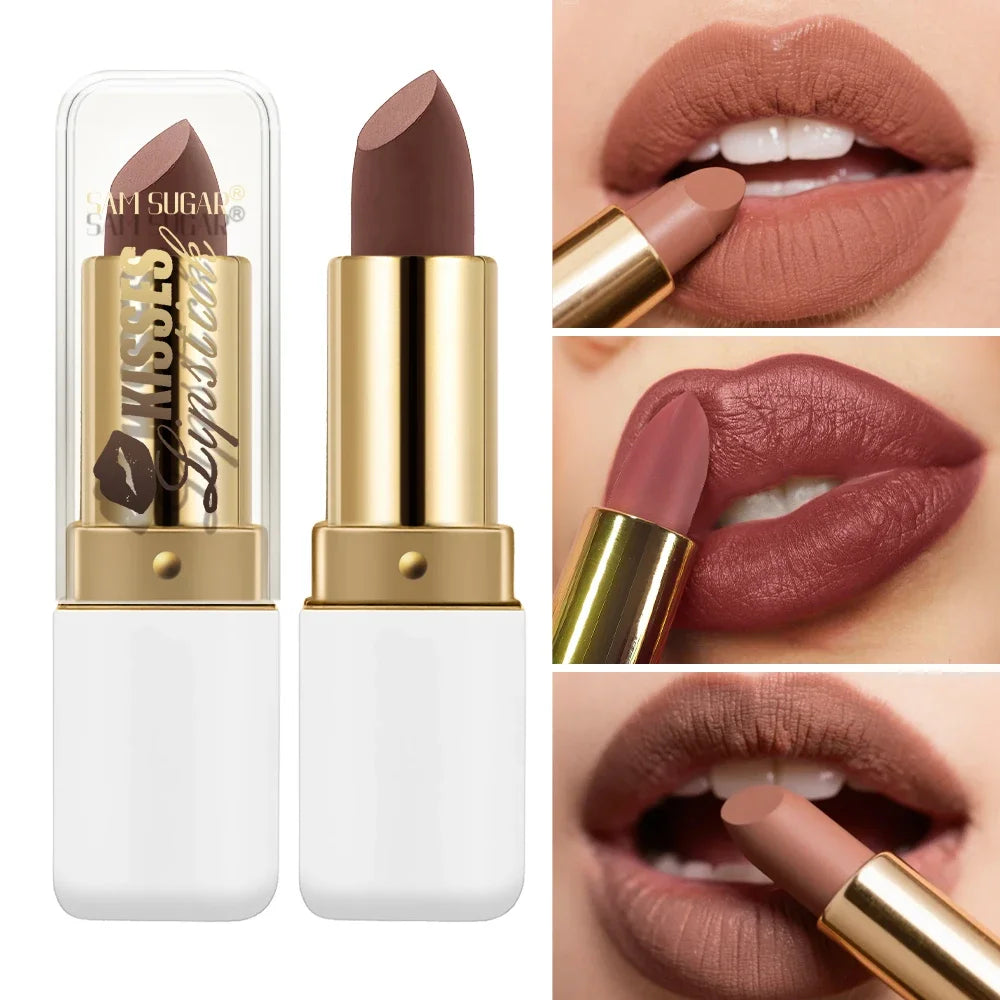 Pearlescent Metallic Lipstick Waterproof Long Lasting Moisturizing Matte Velvet Diamond Lip Gloss
