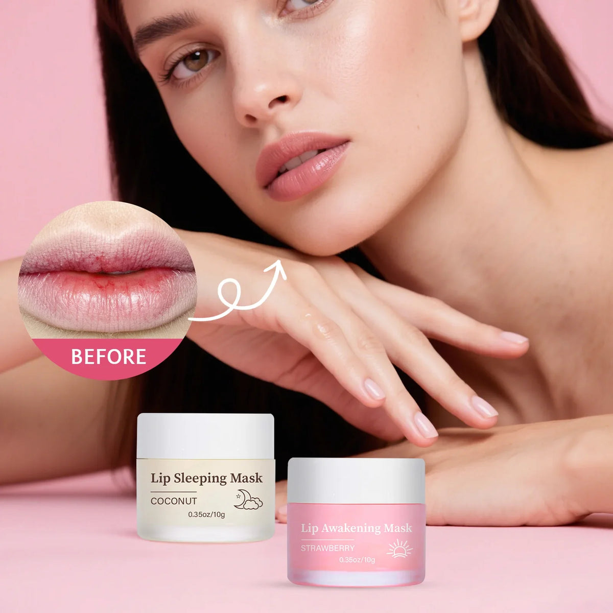 BIO-DIOMT 20g Lip Sleeping Mask Set Day & Night Maintenance Moisturizing Exfoliating Fade Lip Lines Anti-Cracking Lips Care