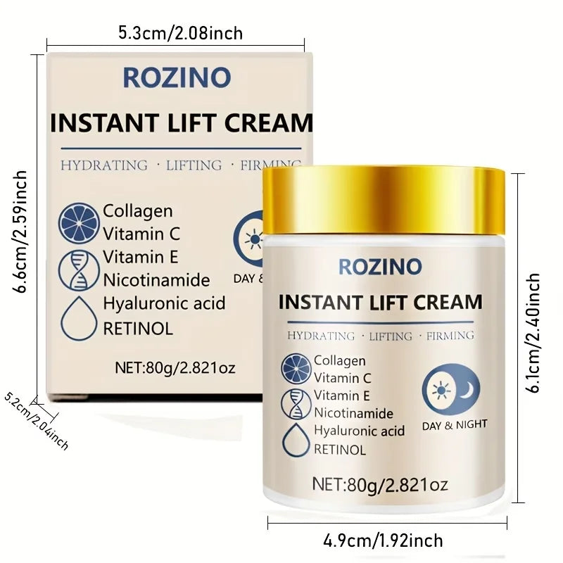 ROZINO Instant Collagen & Niacinamide Cream | 5-Second Lift & Tightening, Moisturizer for Dark Circles, Puffiness, Sensitive Eyes, All Skin Types, Instant Firming, Deep Hydration