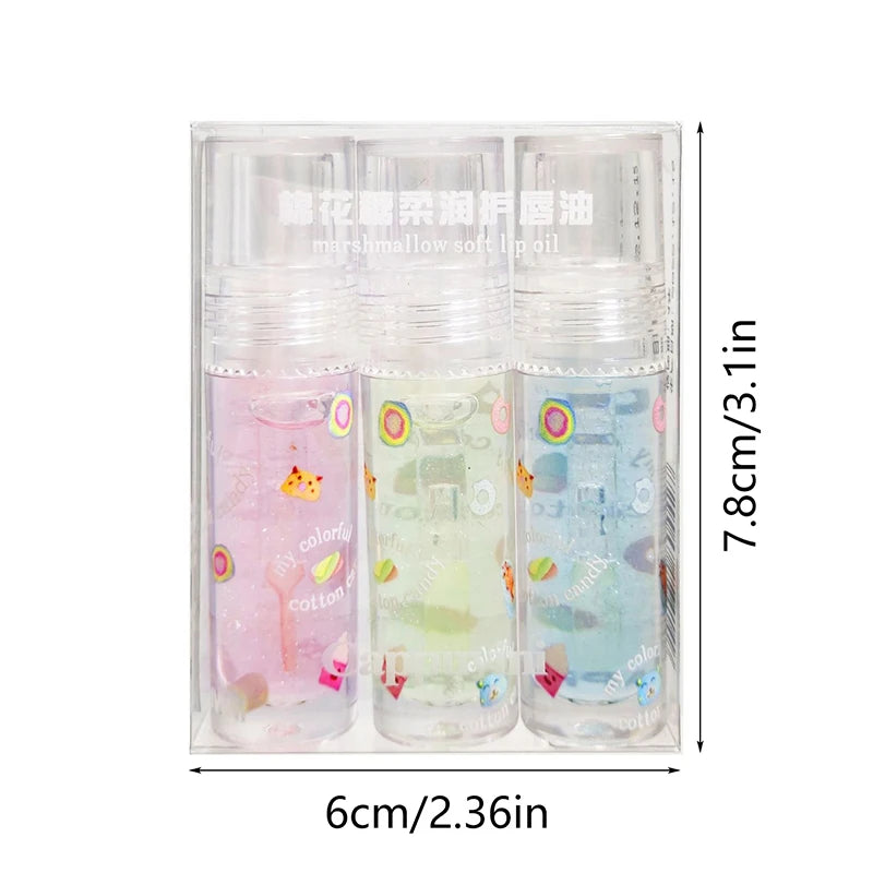 New 1/3Pcs Transparent Glitter Lip Gloss Set Clear Water Light Lip Glaze Moisturizer Changing Lip Oil Jelly Mirror Lipsticks