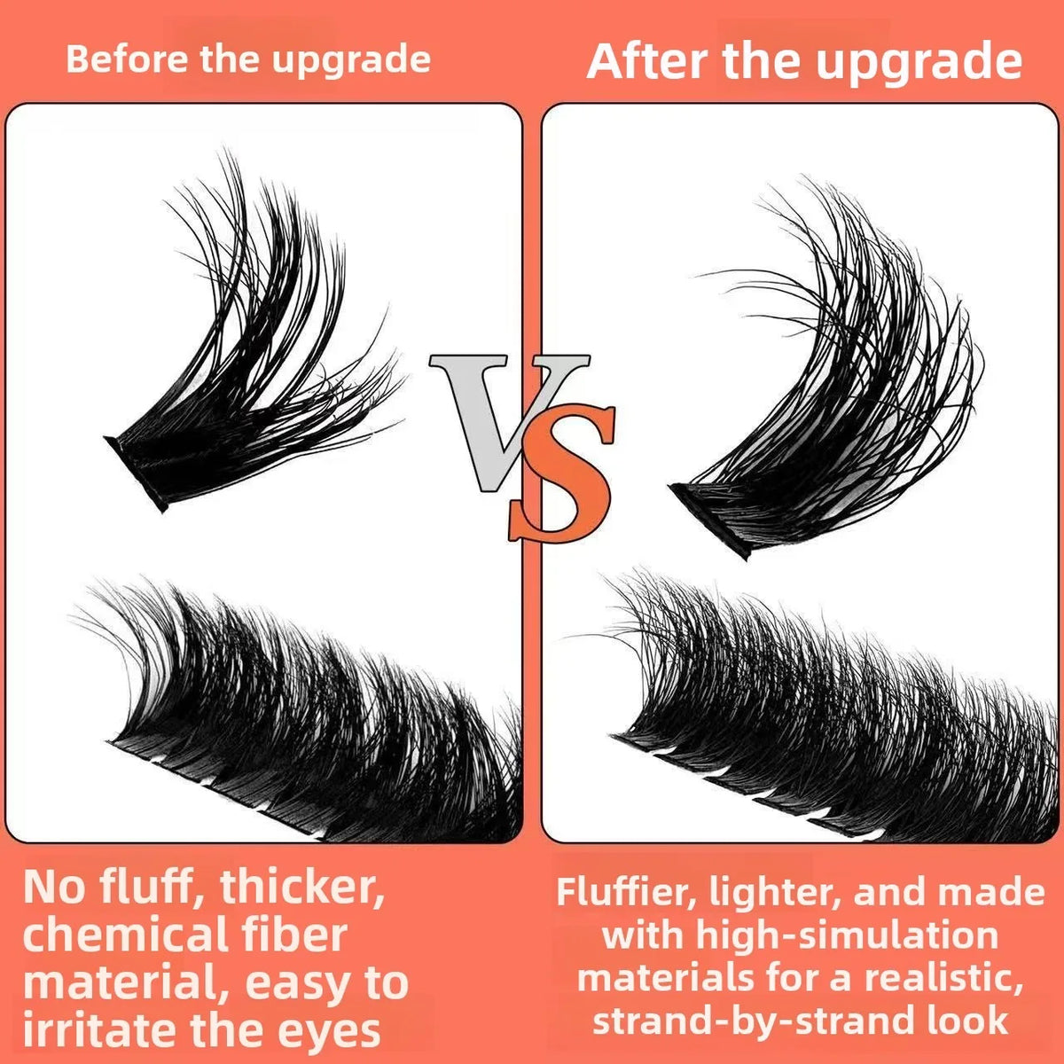 80D-100D Fluffy Cluster Lashes 8D D Curl 0.07mm 14-22mm Mixed Tray DIY Soft Reusable Lash Extensions For Home Beginners