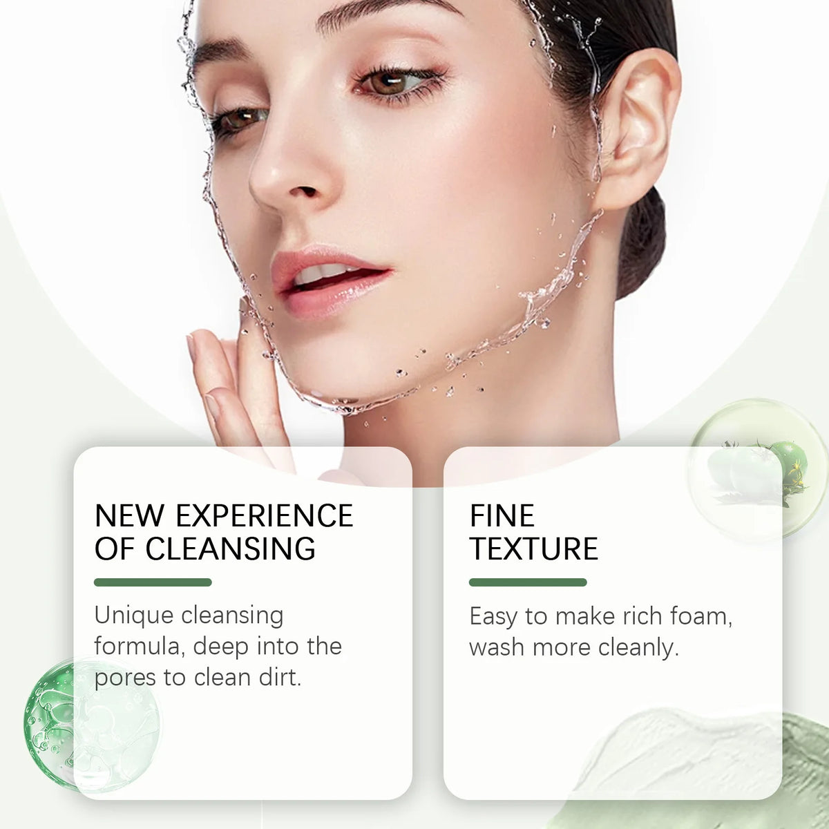 Green Tomato Clay Mask Cleanser for Women Deep Pore Cleansing, Oil Control, Gentle Daily Face Wash for Blackhead & Sebum Control