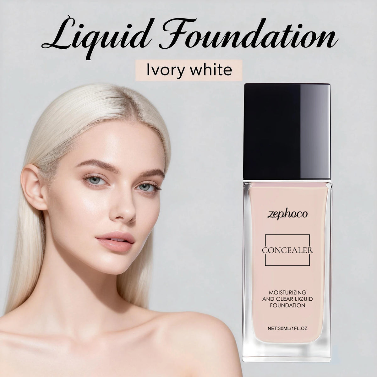 Moisturizing Concealer Foundation Liquid Lightweight Matte Clear Suitable for Oily Dry Skin Long Lasting Brighten Oil-Control