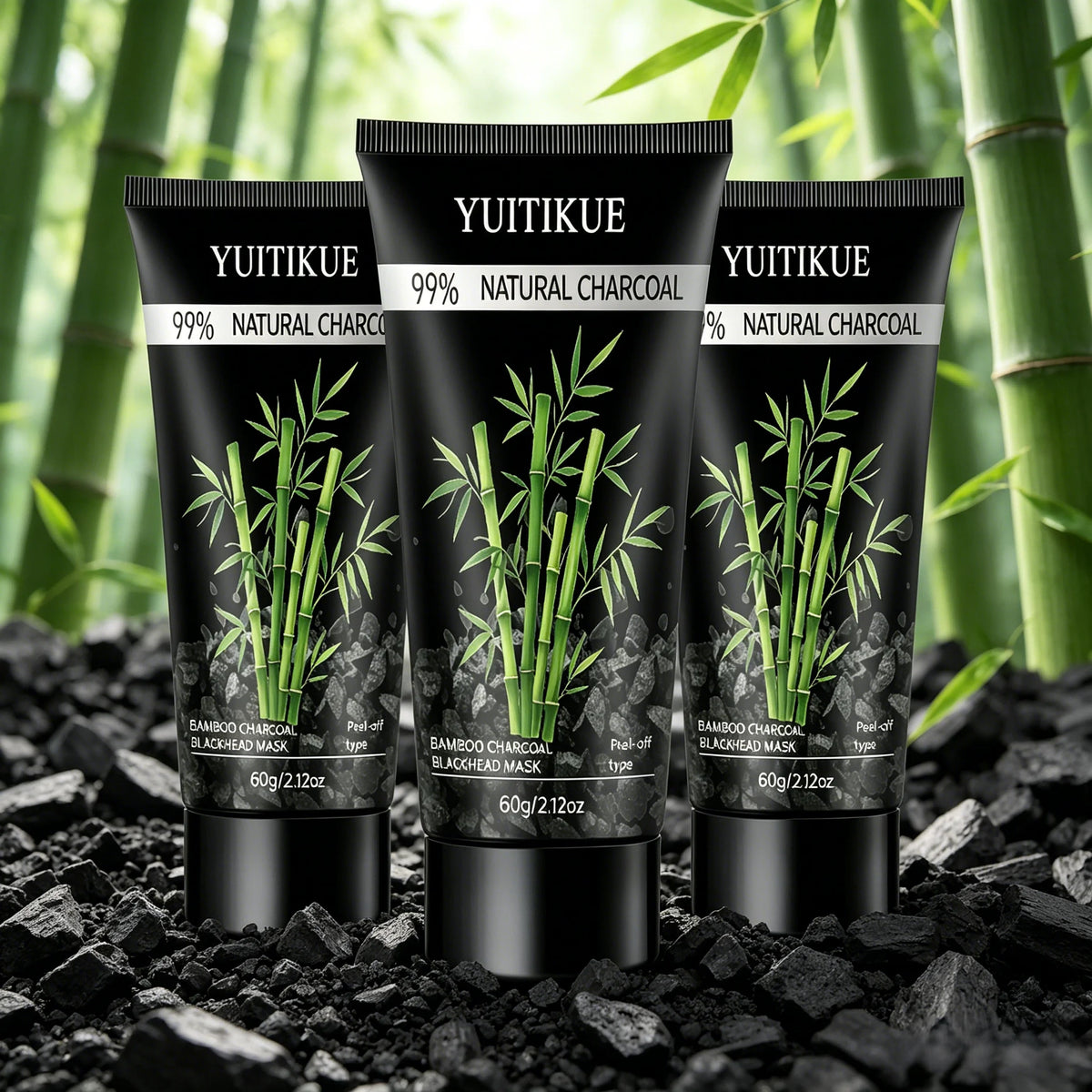 Bamboo Charcoal Blackhead Peel-Off Mask for Deep Cleansing Pore Refining Oil Control Facial Treatment