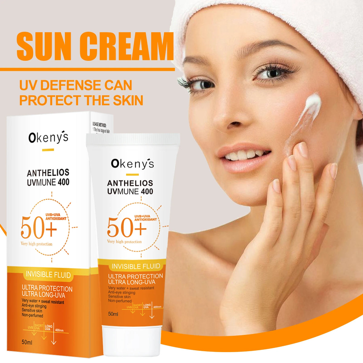 Original 50ml Face Sunscreen Ultra SPF50+ Body Sunscreen Anti-Imperfection Anti-Shine Invisible Fluid Sunscreen