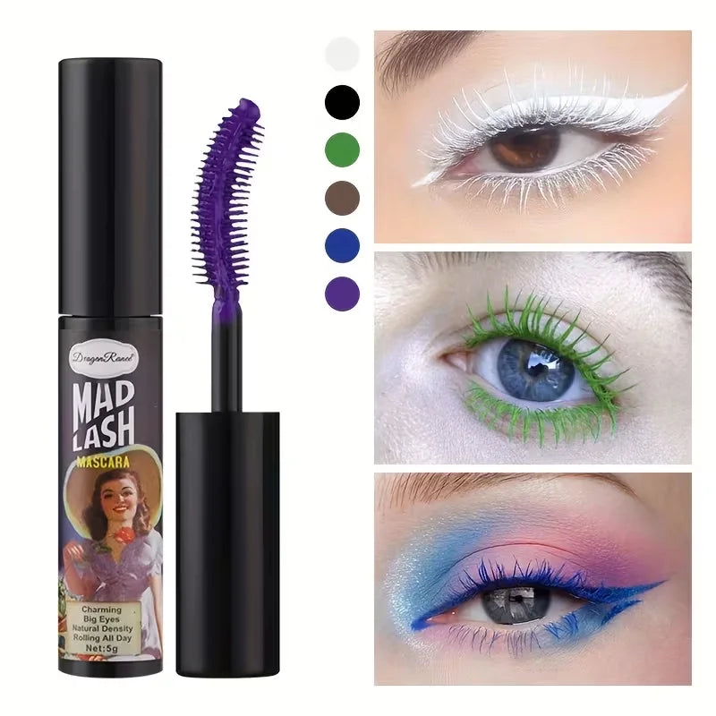 Colorful Slender Mascara Waterproof Fast Drying Curling Eyelashes Multicolor Lashes Makeup Long Lasting Blue Green Cosmetic