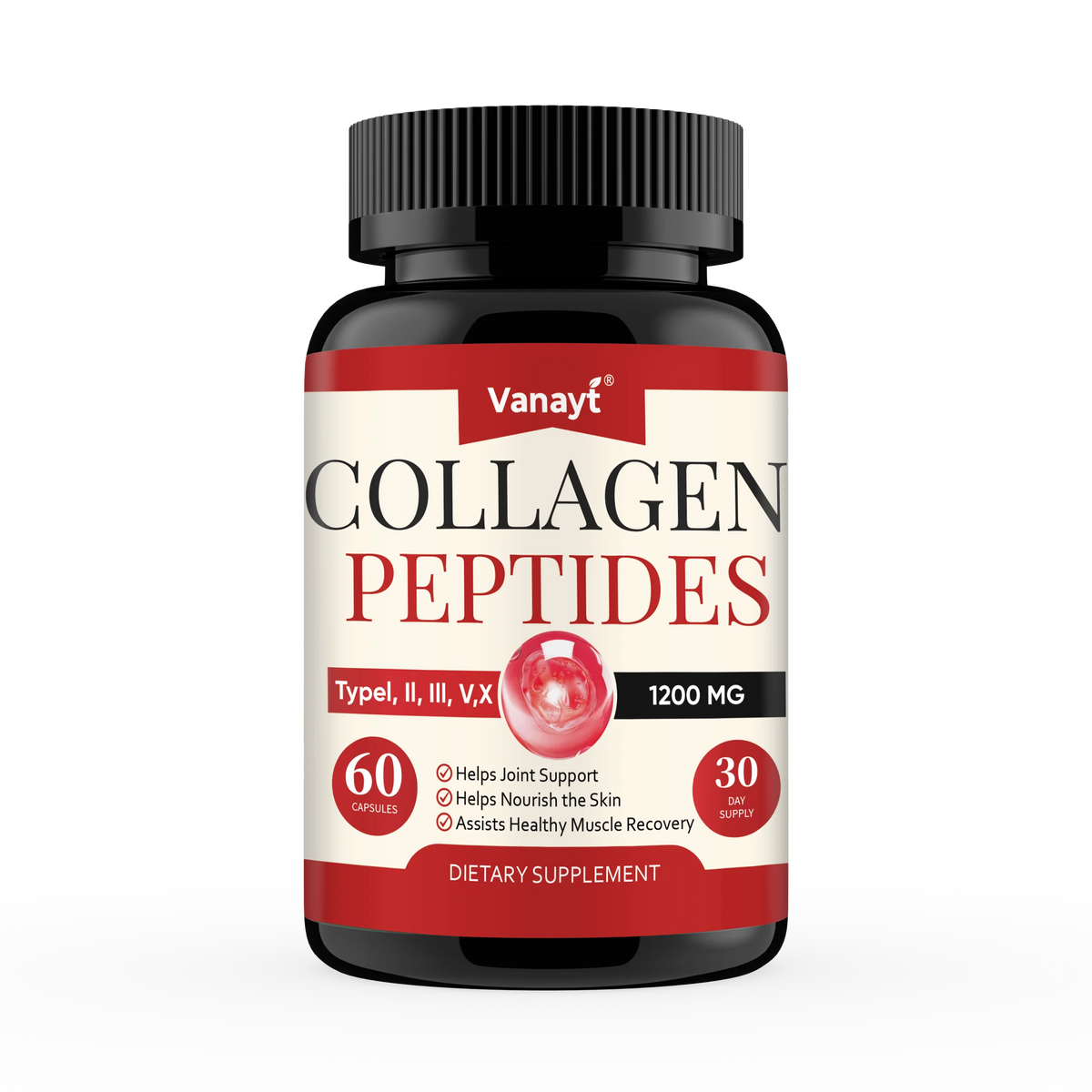 Multi Collagen Peptides Capsules Type I II III V X Supports Healthy Skin Nail And Hair Condition Daily Body Wellness Supplement