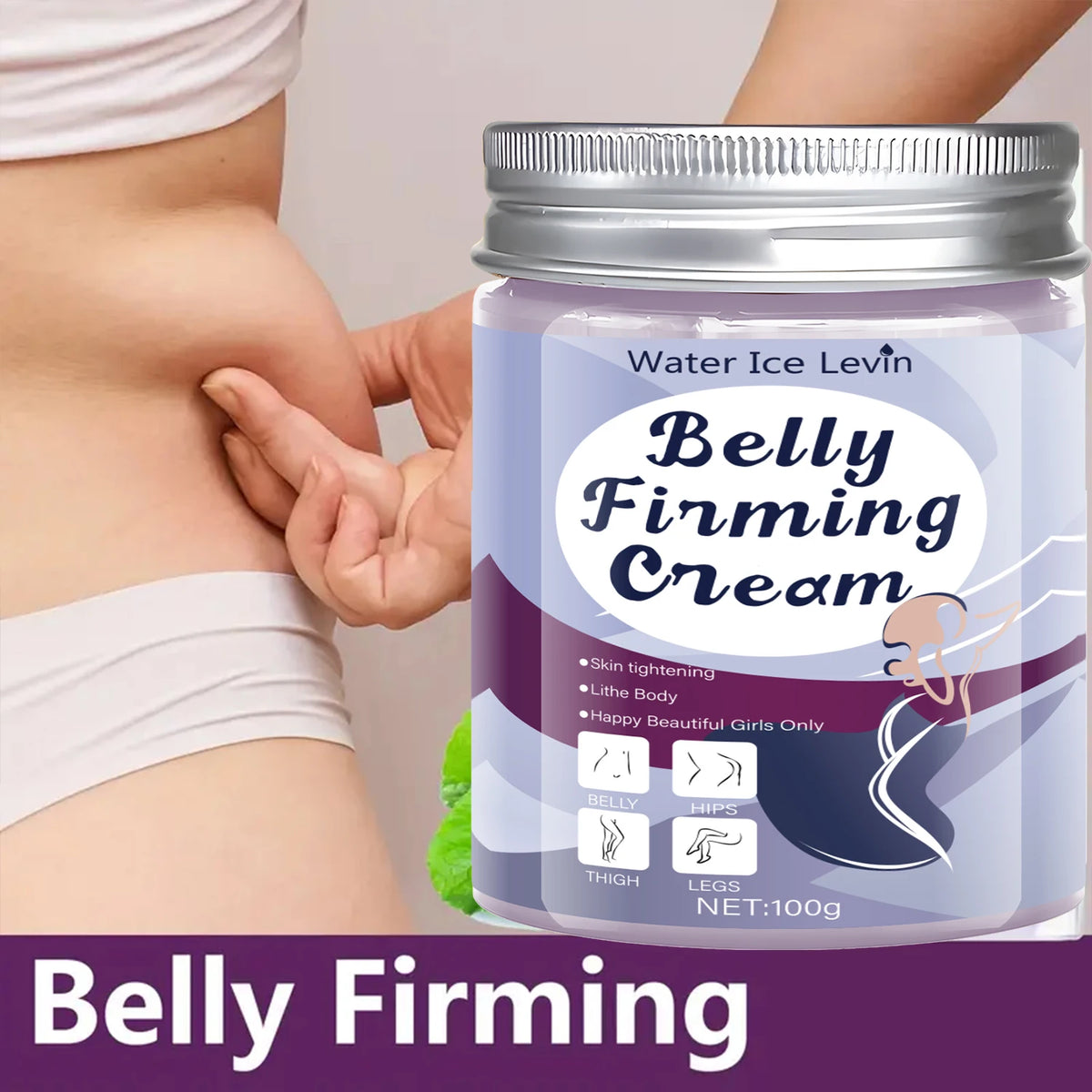 Tightening Body Cream, Abdominal Firming Cream, Containing Jojoba Oil and Caffeine, Light Beige Color, Suitable for Abdomen, Buttocks, Thighs, and Chest