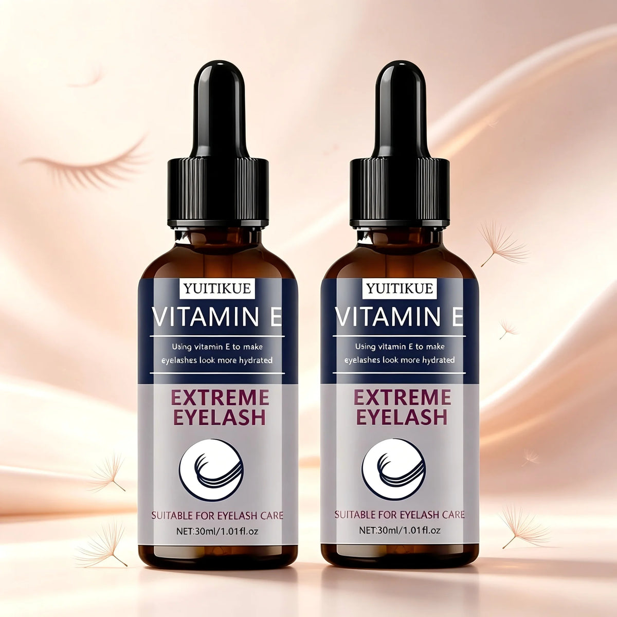 YUITIKUE Vitamin E Eyelash Serum 30ml, Extreme Hydrating Lash Care Serum for Longer & Fuller Eyelashes