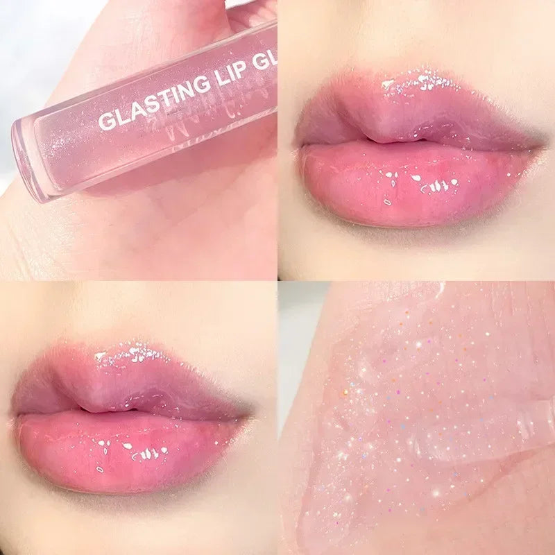 Mirror Water Lip Gloss Transparent Glass Lip Oil Waterproof Lasting Liquid Lipstick Moisturizing Plump Lip Glaze Lips Cosmetics