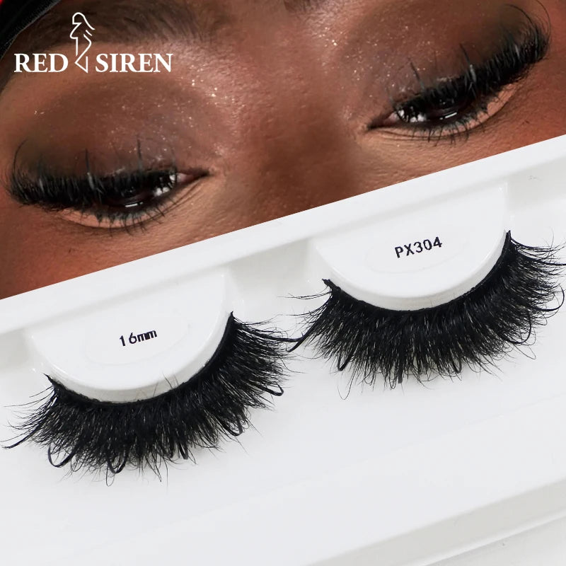 RED SIREN Full & Wispy Volume Mink Eyelashes Private Labels High Quality Eyelash Extension Effect Strip Lashes Mink Fluffy
