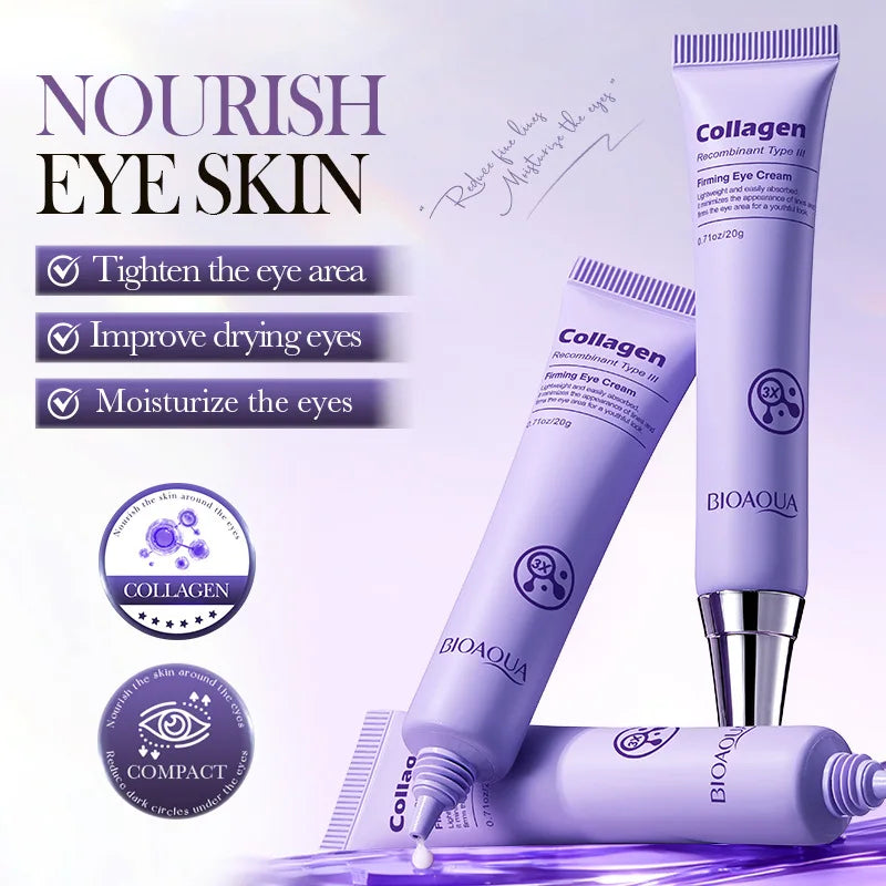 Collagen-Infused Firming Eye Cream Reduces Fine Lines, Leaving Your Face Looking Younger. Lightweight Texture, Easily Absorbed.