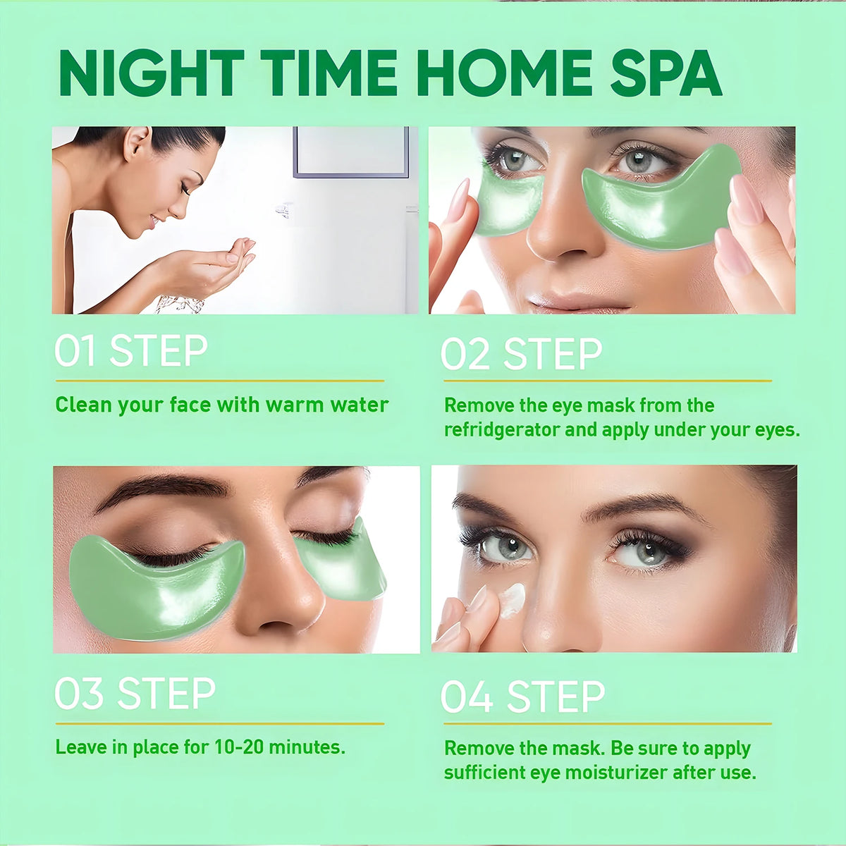 Seaweed Eye Mask; Rich in Seaweed, Collagen, and Hyaluronic Acid, It Can Smooth Fine Lines, Reduce Dark Circles, Tighten and Nourish the Skin, Making the Skin Around the Eyes Smooth and Soft