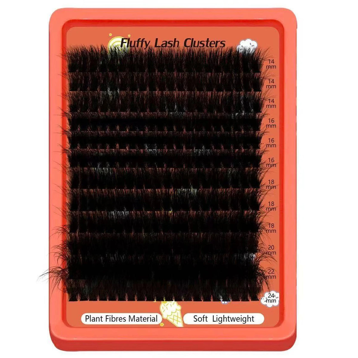 80D-100D Fluffy Cluster Lashes 8D D Curl 0.07mm 14-22mm Mixed Tray DIY Soft Reusable Lash Extensions For Home Beginners