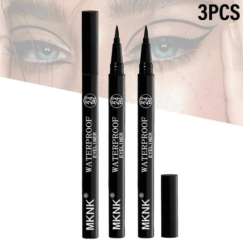 1/2/3/5/10/20/50pcs Waterproof Eyeliner Pen, Quick Dry Smudge-Proof Long Lasting Liquid Eye Liner, Fine Tip Black Eye Makeup