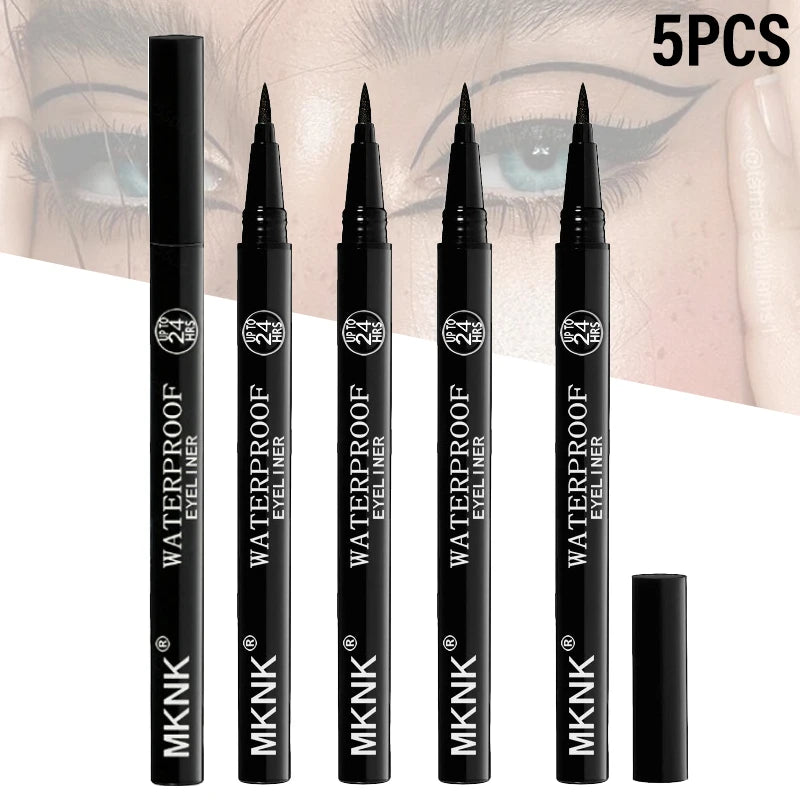 1/2/3/5/10/20/50pcs Waterproof Eyeliner Pen, Quick Dry Smudge-Proof Long Lasting Liquid Eye Liner, Fine Tip Black Eye Makeup