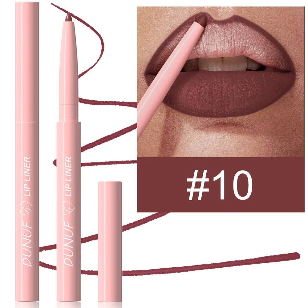 Multi Color Matte Lip Liner Crayon, Velvet Waterproof Lip Pencil for Outline & Fill Lips, Long Lasting Non Stick Lip Makeup