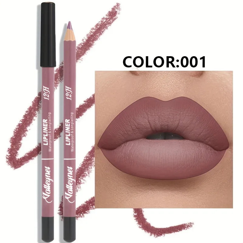 6 Color Velvet Matte Lip Liner Set - Long-Lasting Versatile Shades Longlasting Lip Makeup Berry, Brown, Pink Lip Pencil