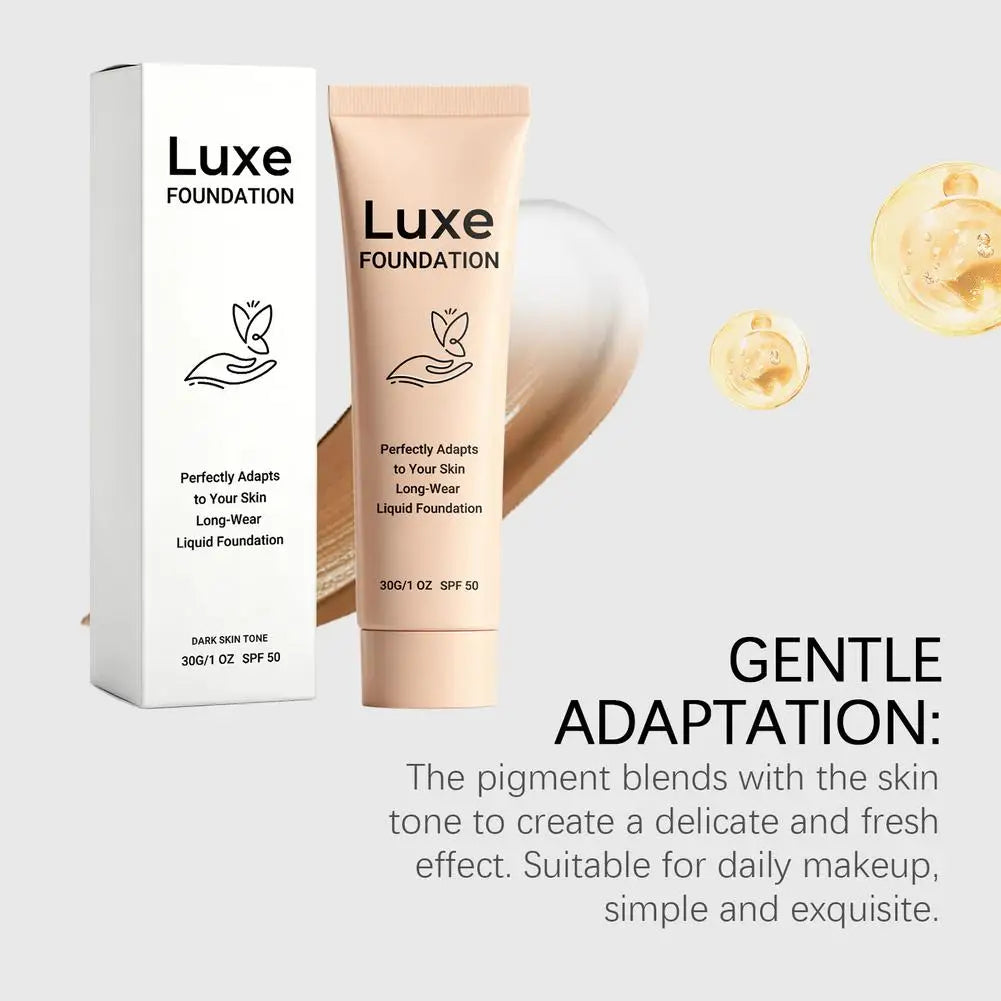 Luxe Colour Changing Foundation - SPF 50 Lightweight Full Coverage Foundations Makeup Adapts To Your Skin Tone Intelligent