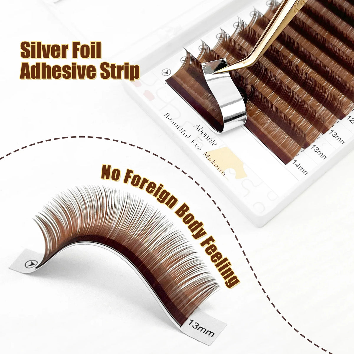 Abonnie LB Dark Brown Lashes Brown Color Classic Eyelash Extensions Foxy Eye Fluffy Individual Eyelashes