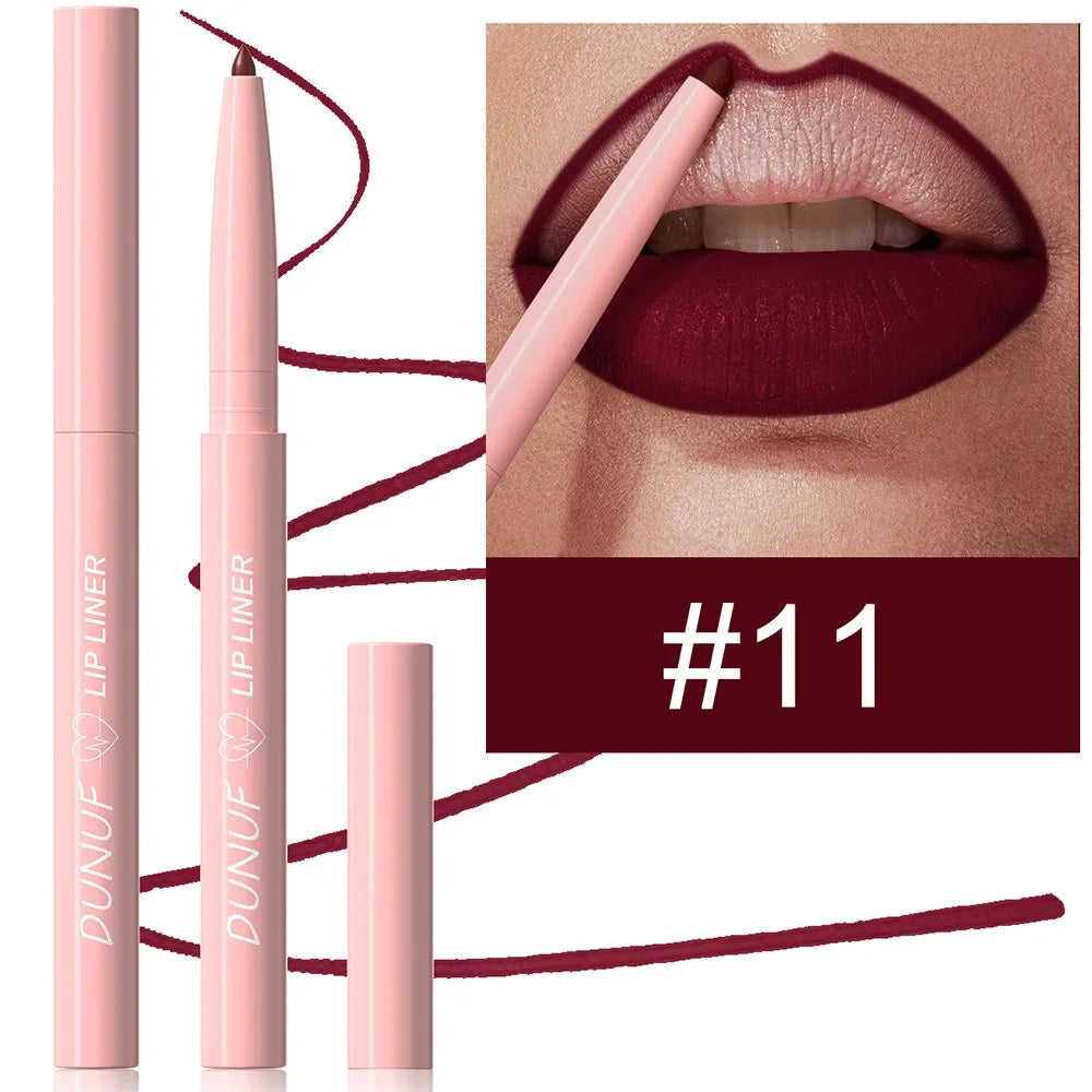 Multi Color Matte Lip Liner Crayon, Velvet Waterproof Lip Pencil for Outline & Fill Lips, Long Lasting Non Stick Lip Makeup