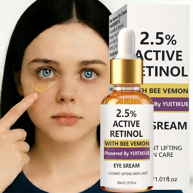 YUITIKUE Retinol Eye Serum - Bee Venom Infused, Gentle Moisturizing For Eye Area, Non-Sticky & Silky Formula, 30ml