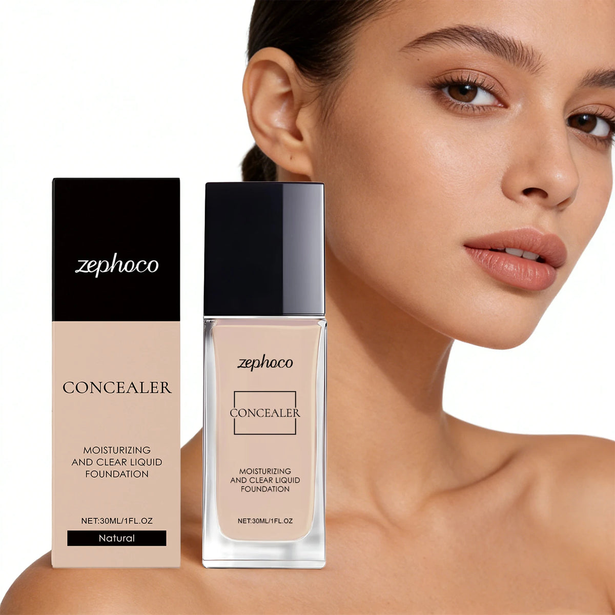 Moisturizing Concealer Foundation Liquid Lightweight Matte Clear Suitable for Oily Dry Skin Long Lasting Brighten Oil-Control