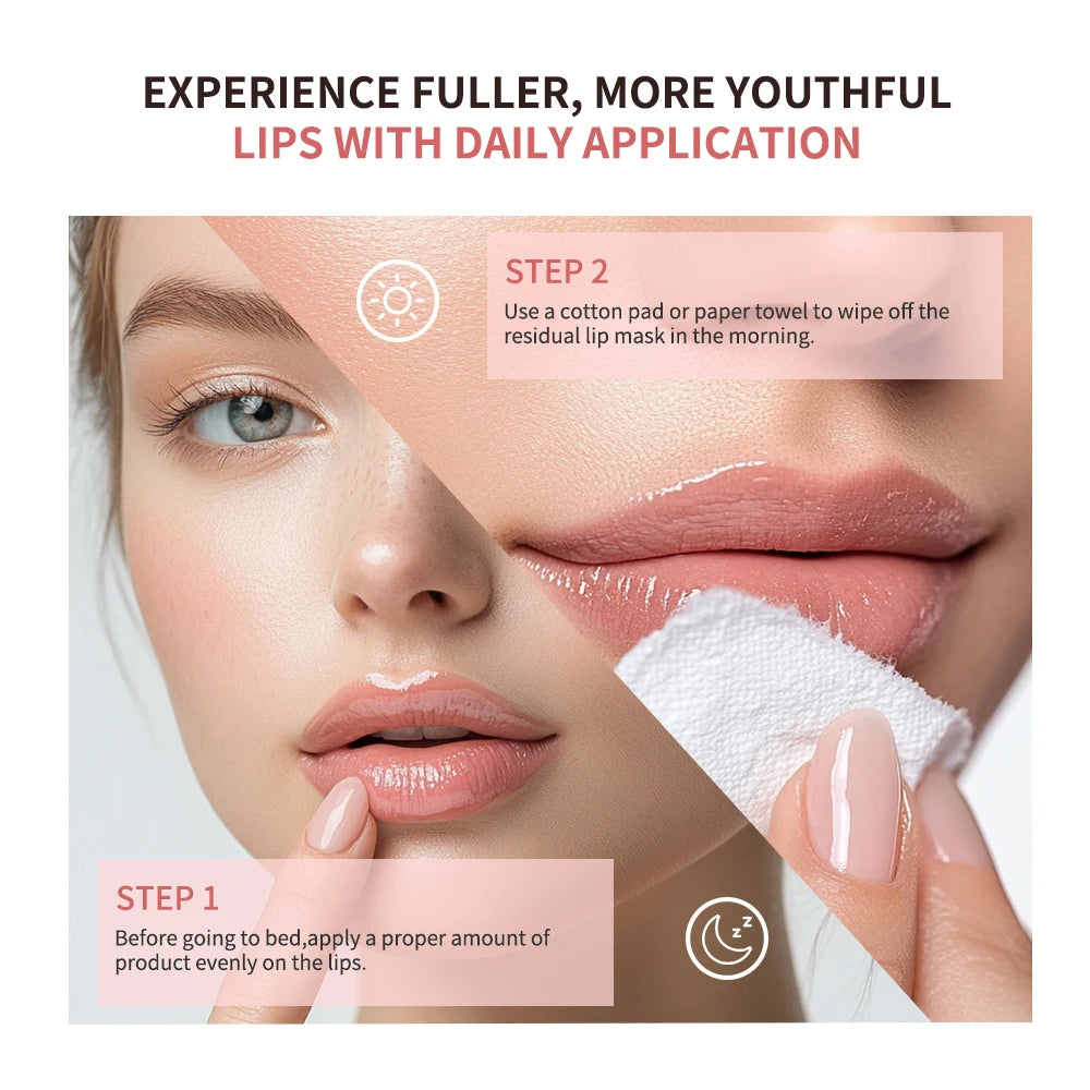 Jelly Peach Lip Sleeping Collagen Mask Hydrated Pink Lip Repair Nourish Protect Volumizes Dry And Chapped Lips Care Products