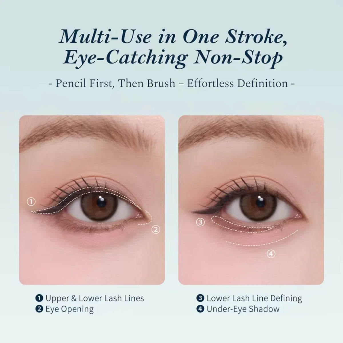 Flower Knows Bunny Garden Smooth Long-Lasting Waterproof Gel Eyeliner Pencil - Smudge-Proof Natural Daily Makeup for Eyes
