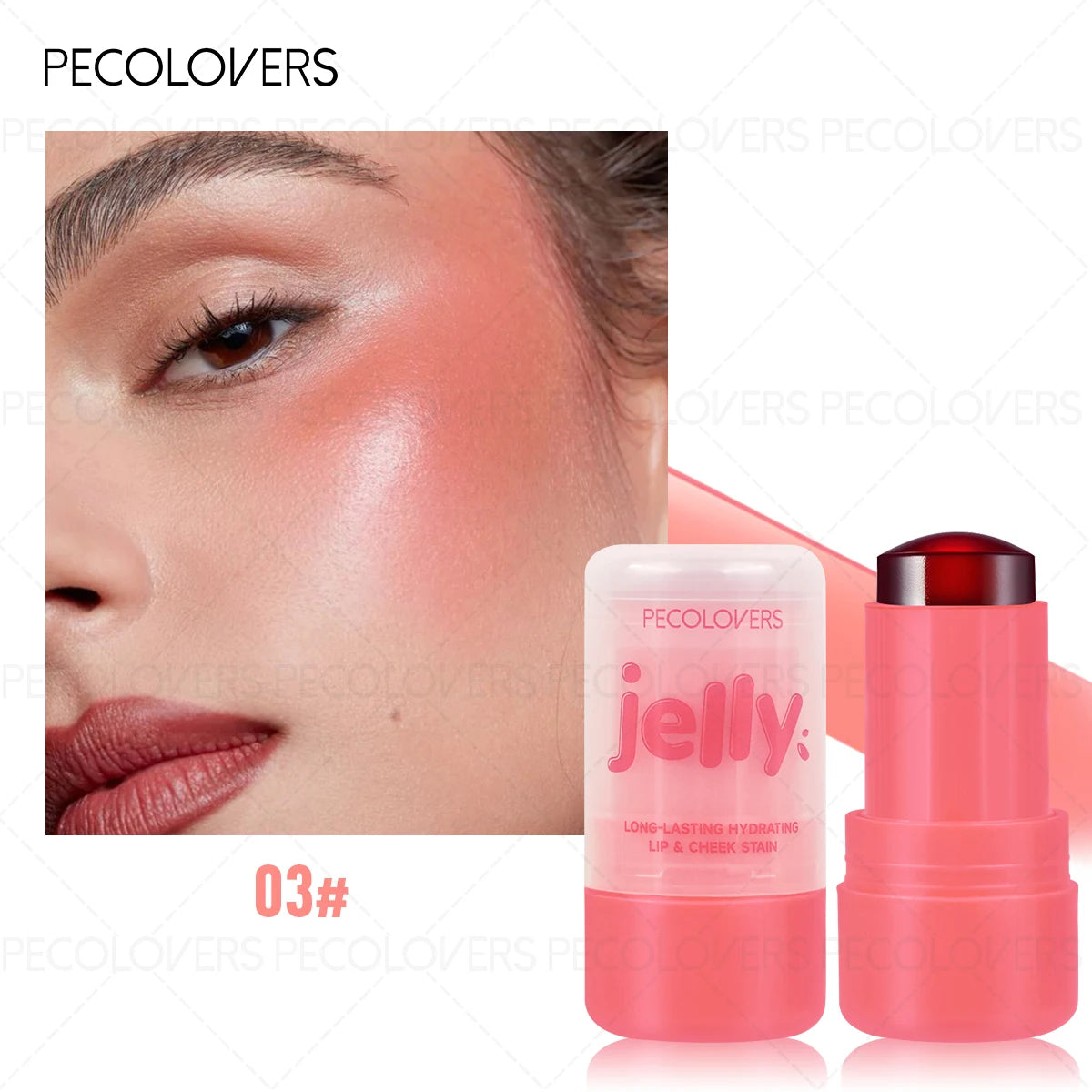 Jelly Blush & Lip Stick，Lightweight and Natural - Hydrating Formula - blush Stick