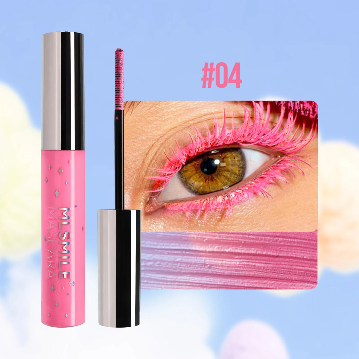 Waterproof Glitter Mascara Volumizing Curling Long Wearing Smudge Proof Fast Drying Pearlescent Lash Booster