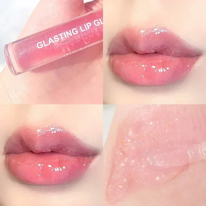 Mirror Water Lip Gloss Transparent Glass Lip Oil Waterproof Lasting Liquid Lipstick Moisturizing Plump Lip Glaze Lips Cosmetics