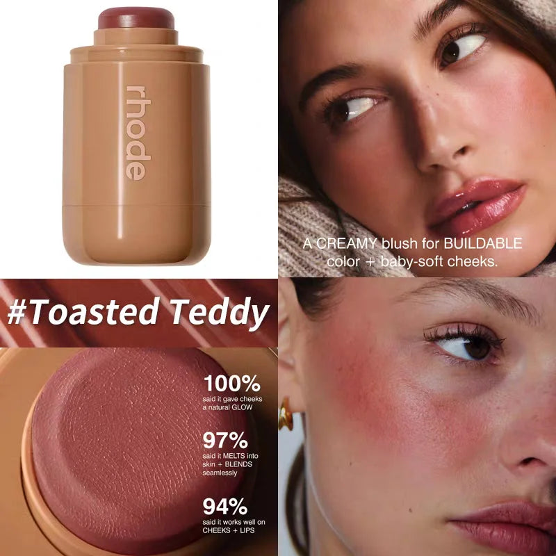 RHODE Skin Balm Jelly Bean Lip Gloss Spicy Marg Juice Box Pocket Blush Stick Non-fading Waterproof Blusher Moisturizing Lipstick