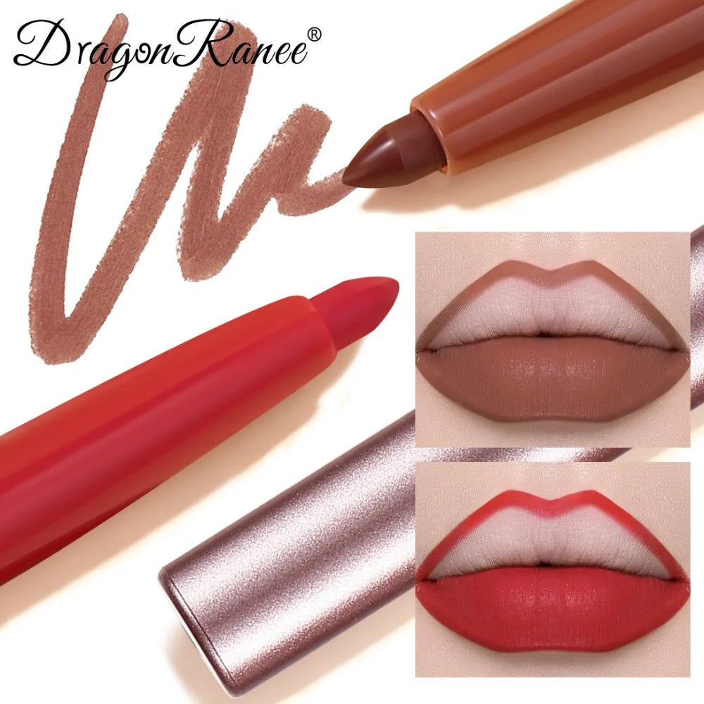 Multi Color Matte Lip Liner Crayon, Velvet Waterproof Lip Pencil for Outline & Fill Lips, Long Lasting Non Stick Lip Makeup
