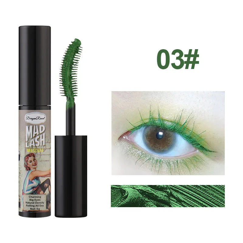 Colorful Slender Mascara Waterproof Fast Drying Curling Eyelashes Multicolor Lashes Makeup Long Lasting Blue Green Cosmetic