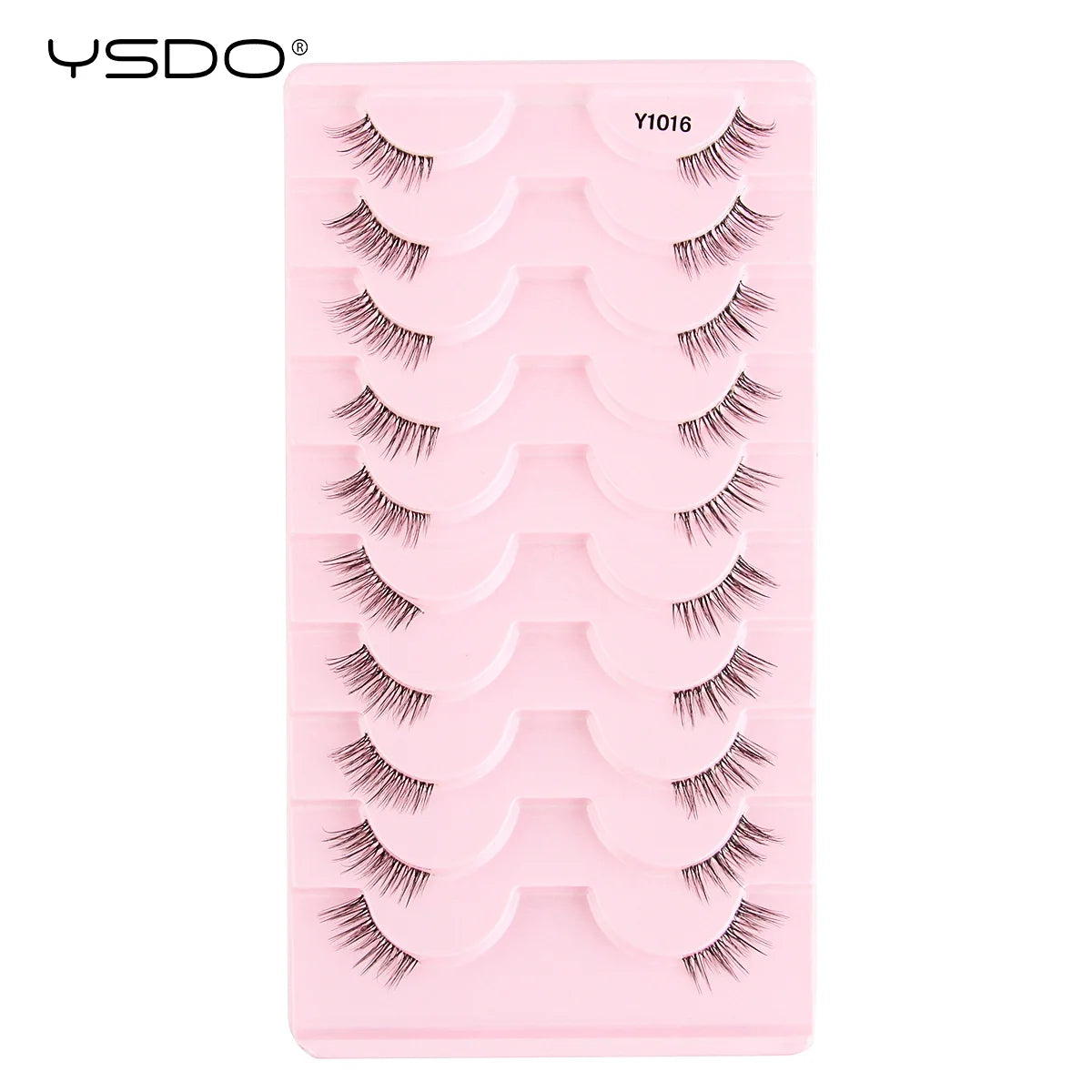 YSDO 5/10 Pairs Half Lashes Cat Eyelashes Soft Natural Clear Band False Lashes Natural Wispy Faux 3d Mink Eyelashes Makeup Tools