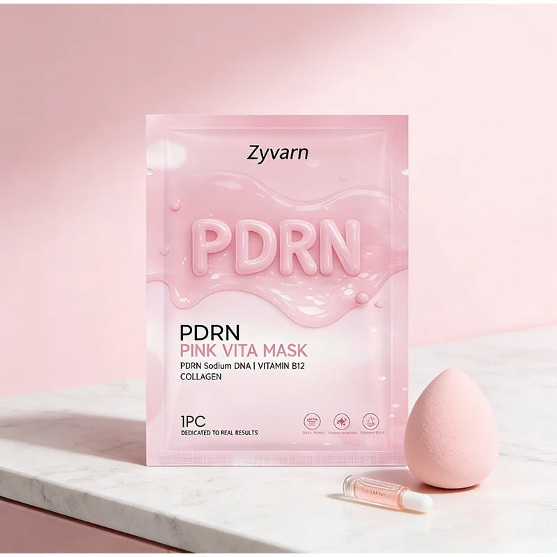 1/3/5pcs PDRN Pink Collagen Mask Korean Vitamin B12 Skincare, Daily Hydrating Facial Sheet Mask