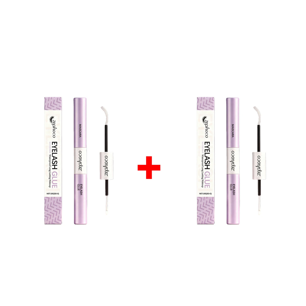 2 in 1 Mascara Waterproof Long-Lasting Makeup Eyelash Glue Smudge Proof Volumizing Curl Mascara Natural Eyelash Shaping Cosmetic