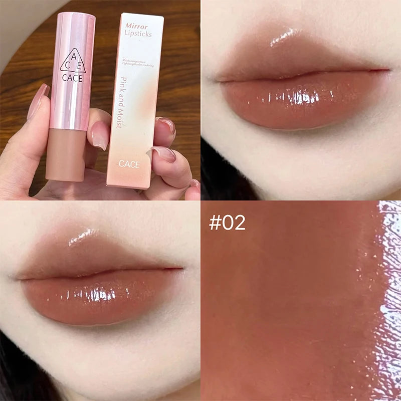CACE Watery Mirror Lipgloss Hydrating Long Lasting Lip Stain Moisturzing Lip Glaze Tint Moisturizing Lip Stain Tint Cosmetics