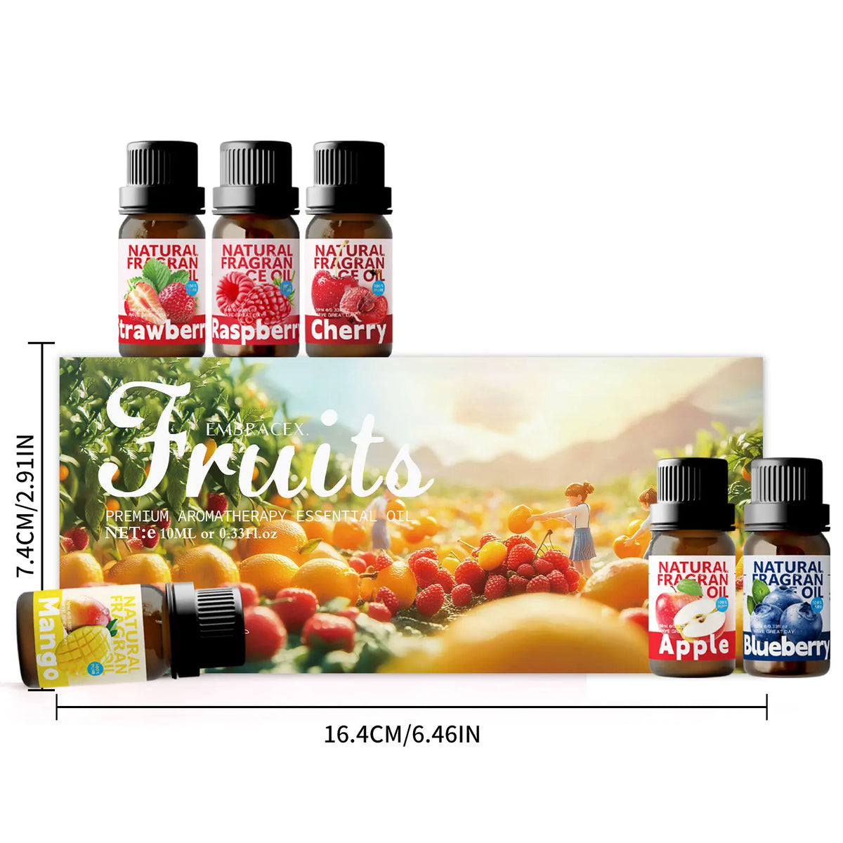 6pc/1Set 10ML Fragrance Oils Gift Set Fruit Delicious Hotel Autumn Scented Aroma Oil Warm Scent Christmas Gift Floral Clean Set