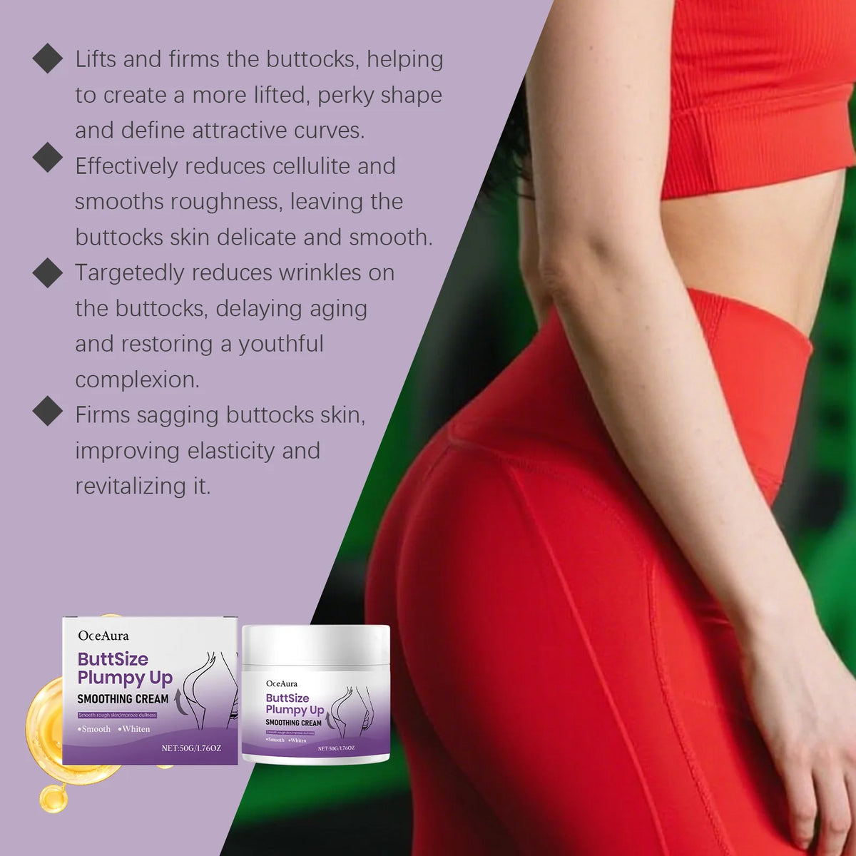 Buttsize Plumpy Up Smoothing Cream Massage Muscles Reduce Fat Mass Firm Skin Lift Shaping Buttocks Moisturize Enlarge Hip Lotion