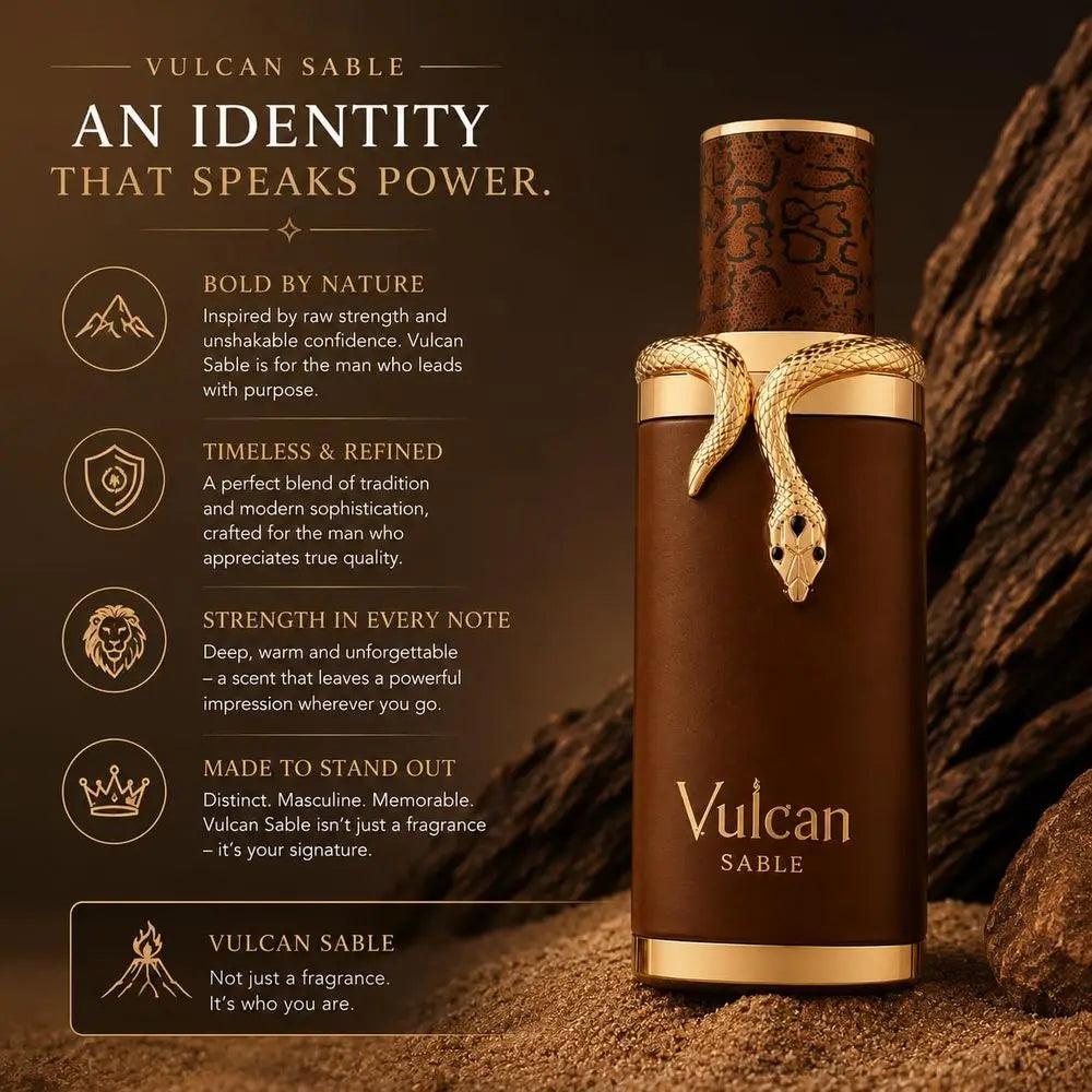 French Avenue Vulcan Sable EDP 100ml 3.4oz Eau De Parfum Spray Long‑Lasting Woody Oud Scent Dubai Arabian Luxury Perfume For Men Women