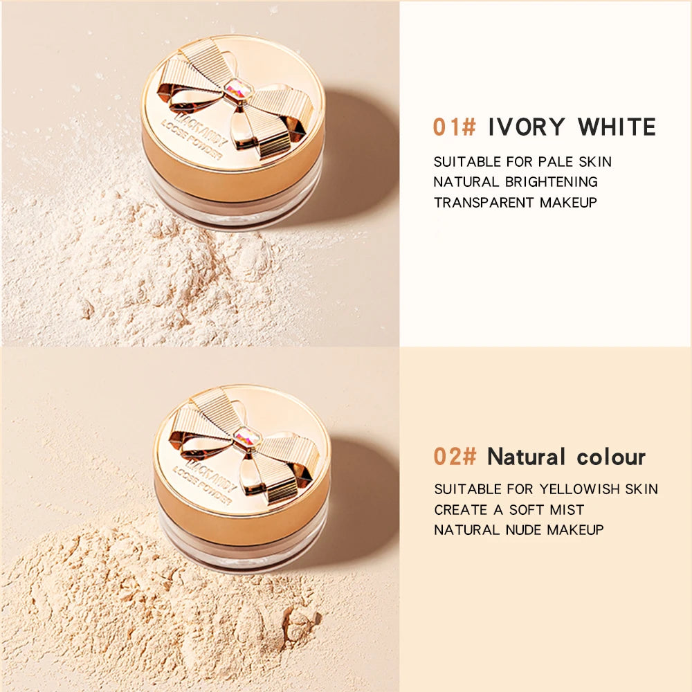 MACKANDY Air Cushion Setting Powder Oil Control Waterproof Long-lasting Concealer Smooth Loose Powder Facial Makeup Cosmetics