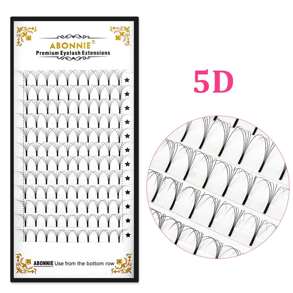 Abonnie Russian Volume Eyelash Extensions Eyelash Bouquets Volume Long Stem Soft Matte Black Premade Extension
