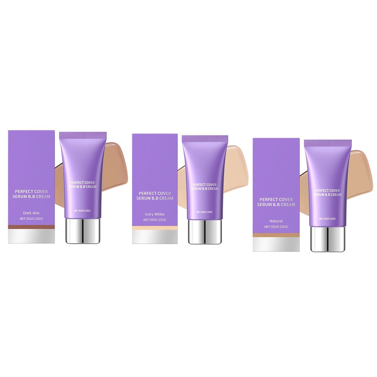 2-in-1 Moisturizing Serum BB Cream Flawless Foundation Concealer Multifunctional Lightweight Brighten Base Makeup Sensitive Skin