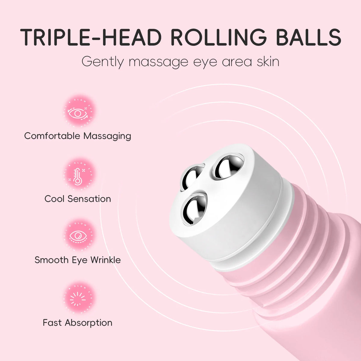 LAIKOU Sakura Anti- Wrinkle Eye Cream With Roller Ball Quick Drying Hydrating Hyaluronic Acid Refreshing Eye Serum 15ml