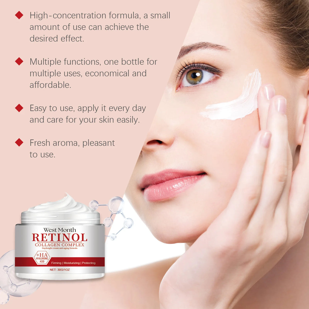 Retinol Moisturizer Face Cream Repairing Moisturizing Nourishing Cream Brightening Skin Facial Cream Anti-Aging Face Skin Care
